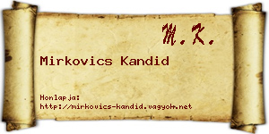 Mirkovics Kandid névjegykártya